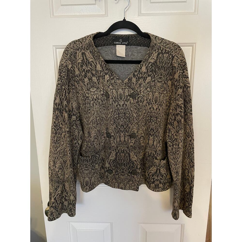 Vtg Carole Size 10 Little Double Breasted Top Women Made in USA All Cotton Brown